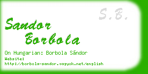 sandor borbola business card